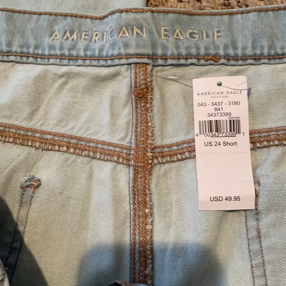American Eagle sz 24 short “Skater” style distressed wide leg denim NWT - Picture 4 of 6